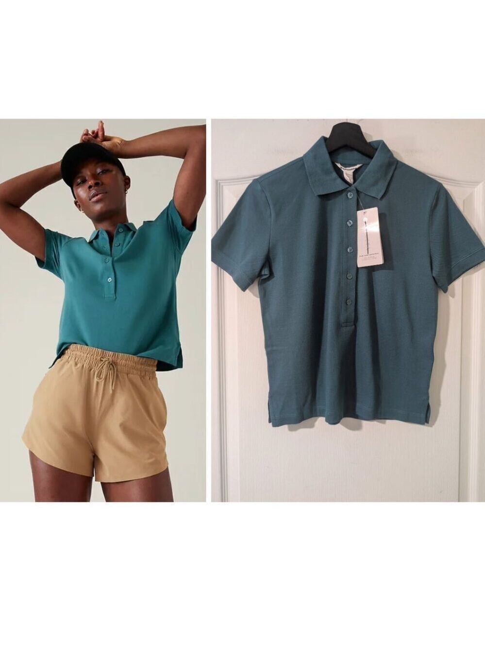 Athleta | On The Go Polo In Borealis Green